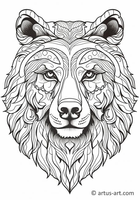 Page de coloriage de l'ours brun